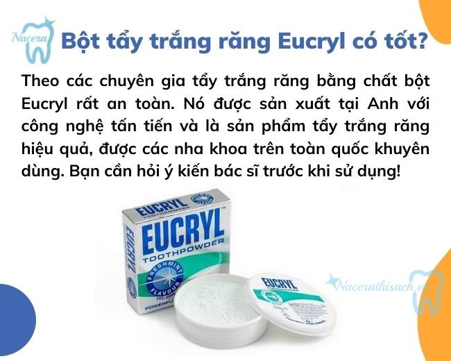 Bột tẩy trắng răng Eucryl có tốt không?